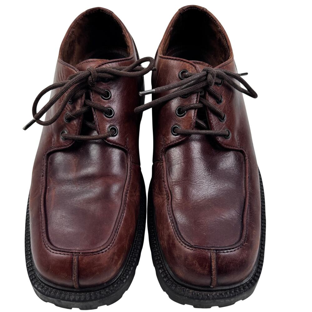 Reaction Kenneth Cole Y2K Leather Chunky Lug Sole Lace Up Loafers Men's Size 9.5